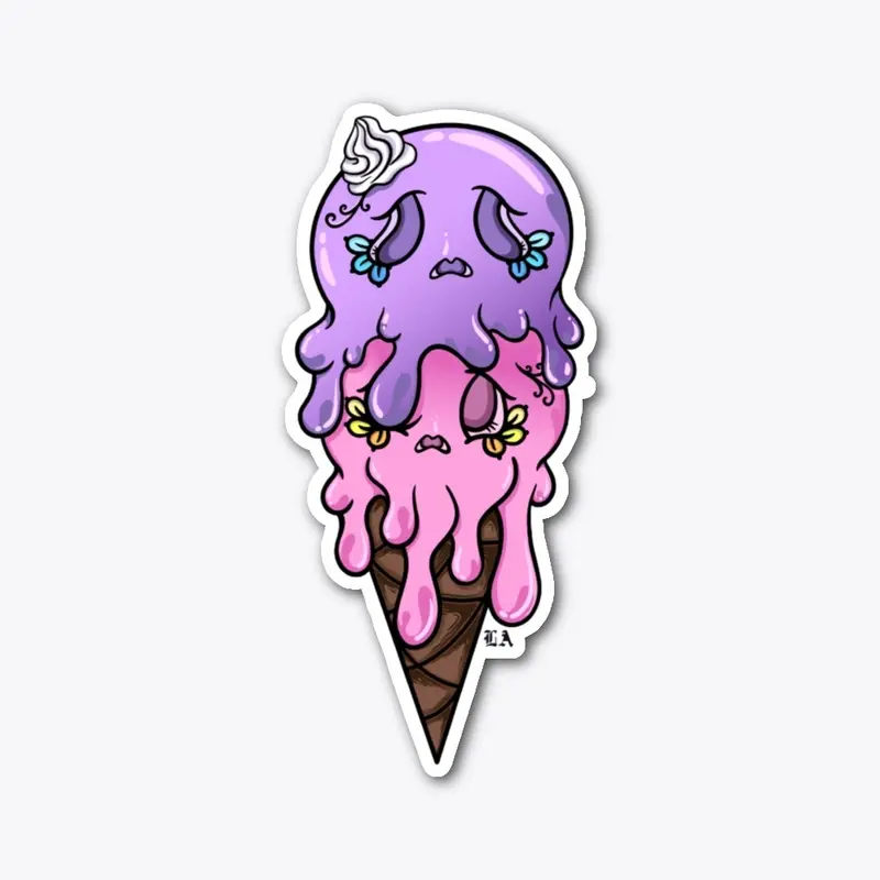 Sugar Skull ice cream, purple and pink