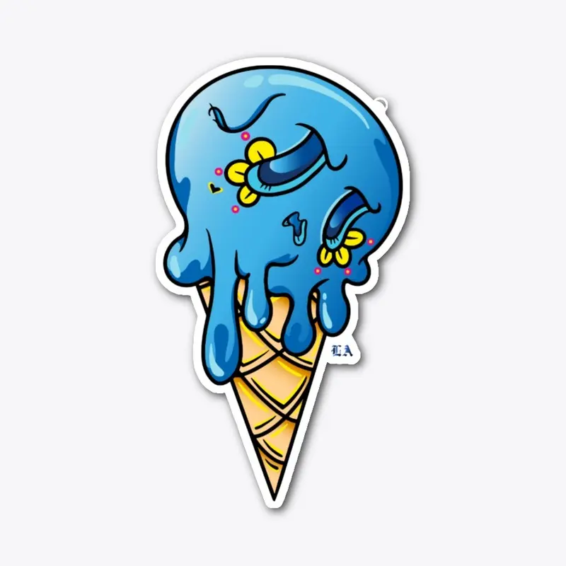 Blue Sugar Skull ice cream 